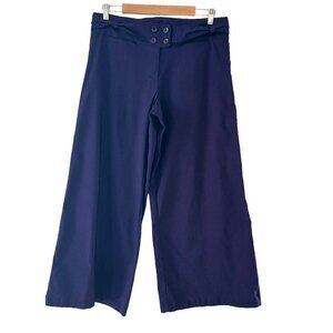 ART Atelier Rare Toggery High Rise Wide Leg Pants Blue XXL 14 Italy Pockets